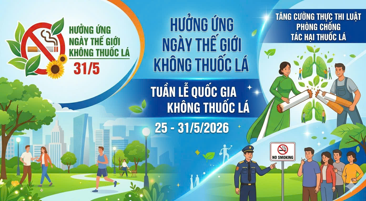 Ủy ban nhân dân xã Trung Ngãi tuyên truyền hưởng ứng Ngày Thế giới không thuốc lá 31/5, Tuần lễ Quốc gia không thuốc lá 25 - 31/5/2026 và tăng cường thực thi Luật Phòng chống tác hại của thuốc lá