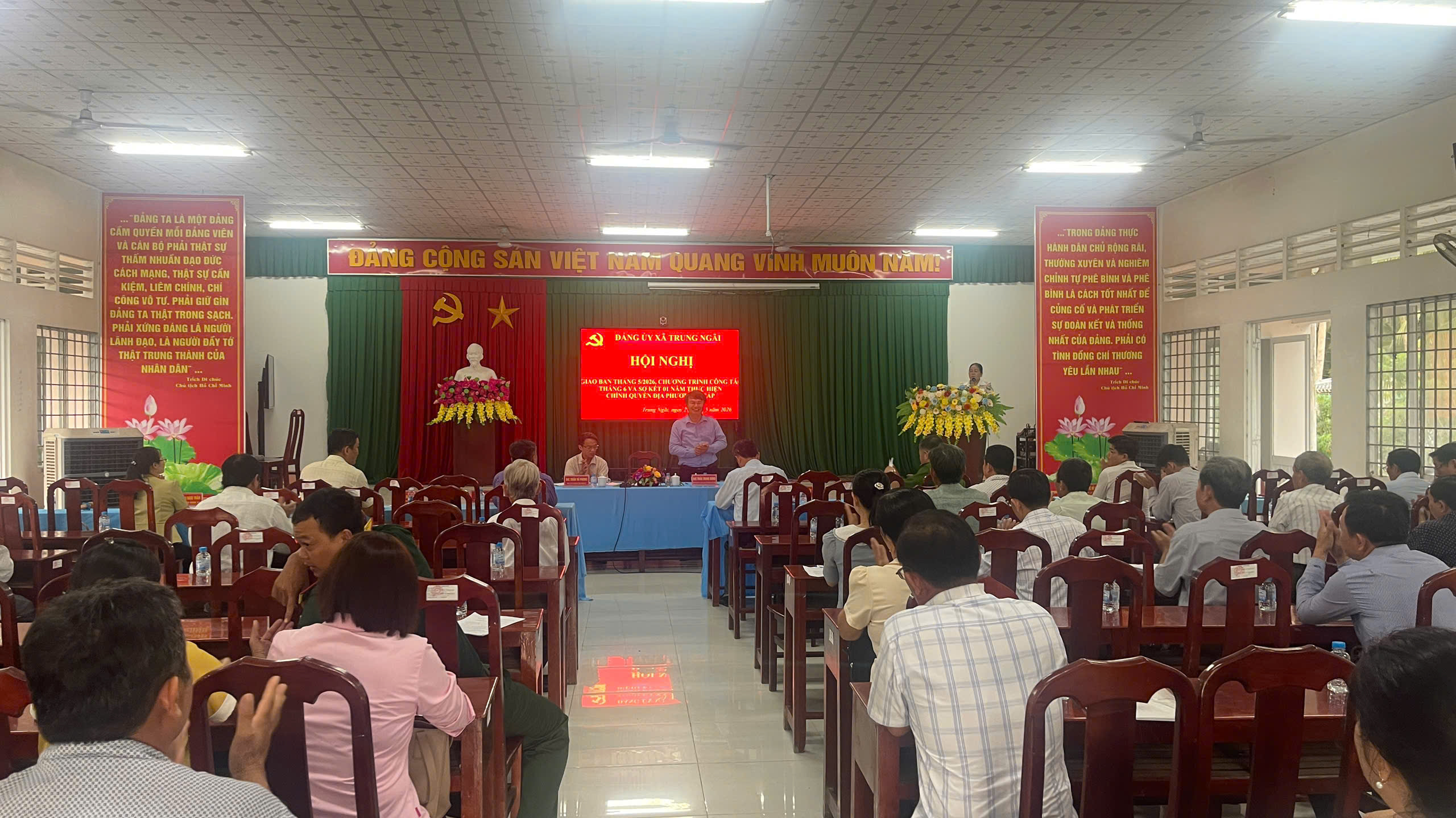 Đảng ủy xã Trung Ngãi tổ chức Hội nghị giao ban tháng 5 năm 2026 và sơ kết 01 năm thực hiện mô hình chính quyền địa phương 02 cấp